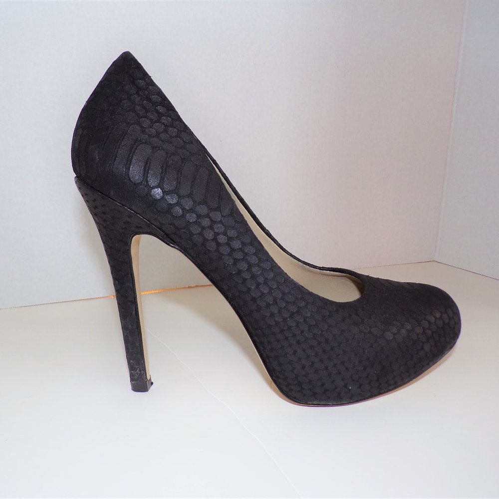 INC Black Leather High Heels